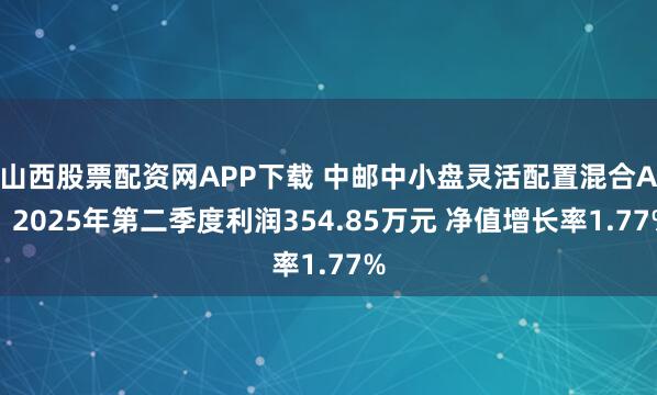 山西股票配资网APP下载 中邮中小盘灵活配置混合A：2025年第二季度利润354.85万元 净值增长率1.77%